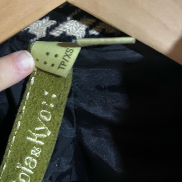 Soia & Kyo wool houndstooth mid-length length coat - Picture 2 of 10